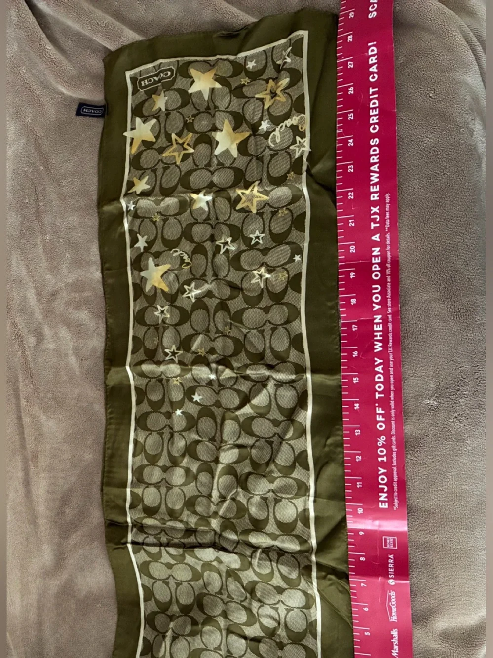 Coach Signature Star Print Silk Scarf